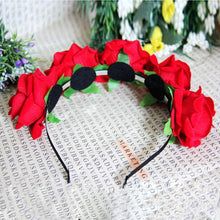 rose floral flower garland crown headband hair band bridal festival clip holiday TIML66