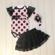 1 Set born Infant Baby Girl Clothing Polka Dot Headband + Romper + TUTU Outfit Clothes 3pcss SetsJFY66