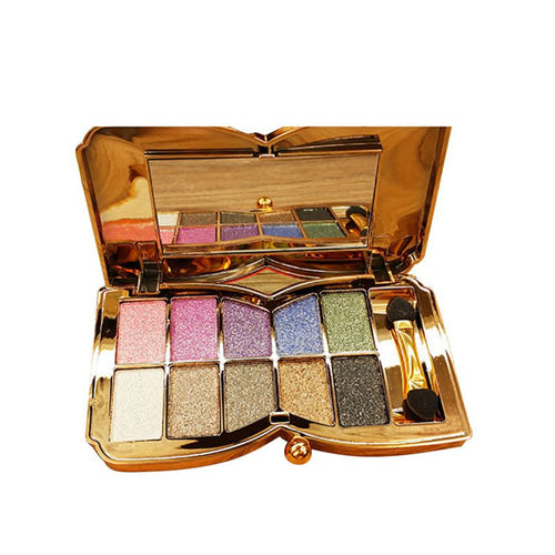 10 Colors Diamond Glitter Eyeshadow Eye Shadow Palette Makeup Cosmetic Brush Set Tools Paleta De Maquiagem PY2 TIML66