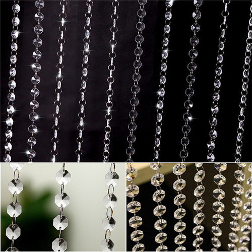 10pcs 1m foot wedding diy decor acrylic crystal beads curtain strand garland TIML66