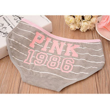 12 style sexy underwear women panties cotton stripe mid rise panties cute letter pink print girl casual underwear TIML66