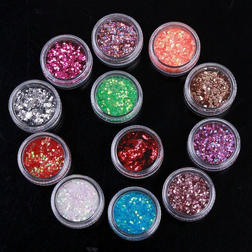 12colors set nail art paillette tip decoration 2mm nail art decoration sticker TIML66