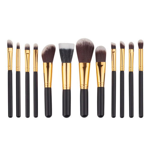12pcs black wood blending makeup brush set cosmetic brush kit make up brushes tools beauty pincel maquiagem TIML66