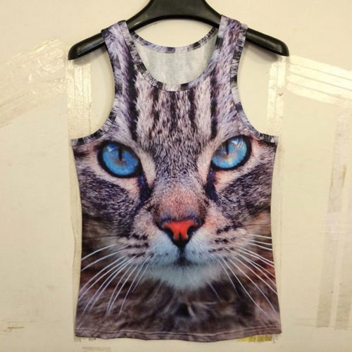 15 Styles New Men 3D Animals Pharaoh Print T-shirt Tee Blouse Tops Leasure Waistcoat Vest Size M L XL  TIML66