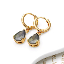 Clear Crystal Zircon Gold Color Plated Heart Shape Water Drop Pendant Dangle Earrings Jewelry Gift Lady TIML66 TIML66