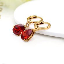Clear Crystal Zircon Gold Color Plated Heart Shape Water Drop Pendant Dangle Earrings Jewelry Gift Lady TIML66 TIML66
