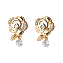 1paircrystal zircon earring 18k gold plated flower earring women earings stud earring jewelry TIML66