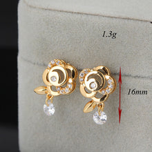 1paircrystal zircon earring 18k gold plated flower earring women earings stud earring jewelry TIML66