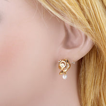 1paircrystal zircon earring 18k gold plated flower earring women earings stud earring jewelry TIML66