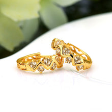 1pair trendy 18k gold plated hoop earrings women gift jewelry crystal rhinestone hollow wave ear stud for girl lady TIML66