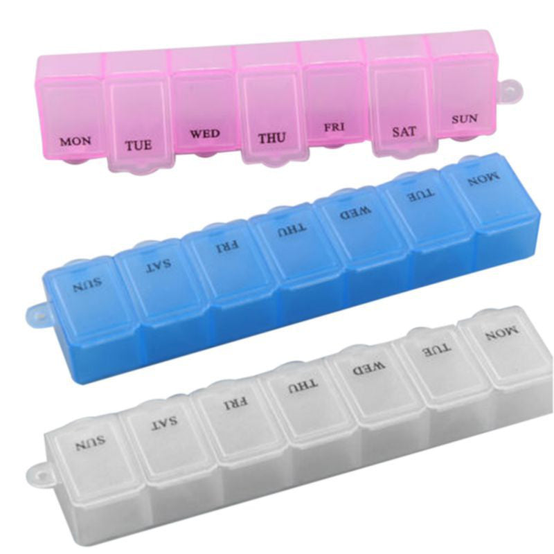 New 7 Days Pill Medicine Box Holder Capsules Case Storage Container Organizers 3 Colors to Choose P1 TIML66