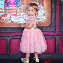 2-10Y Kids Toddler Baby Girls Sequins One Piece Dress Pleated Princess Dresses  TIML66