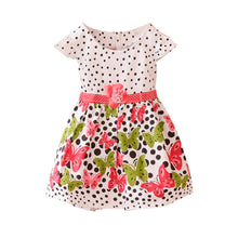 2-4Years Lovely Baby Girls Kids Princess Dress Polka Dots Butterfly One-piece Dresses TIML66