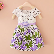 2-4Years Lovely Baby Girls Kids Princess Dress Polka Dots Butterfly One-piece Dresses TIML66