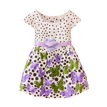 2-4Years Lovely Baby Girls Kids Princess Dress Polka Dots Butterfly One-piece Dresses TIML66