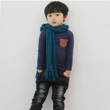 2~7 Years baby kids boys girls unisex long sleeve clothes crewneck children t-shirtss pocket decor shirt clothing TIML66