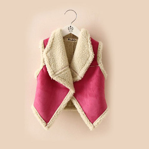 2-7Y Baby Kids Girls Warm Waistcoat Lapel Vest Tank Tops Jacket Coat TIML66