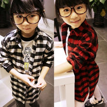 2~7 Years children kids boys girls shirts long sleeve shirts plaids checks tops costume shirt TIML66