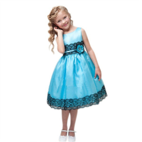2~7 Years girls lovely 3d flowercluster princess dress party tulle gown dresses TIML66
