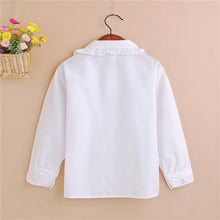 2-7Y Kid Baby Girls Boys White Toddler Children Lapel Blouse Tops Baby Shirts TIML66