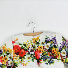 2-7Years One-piece Kids Girls Dress Vintage Floral Print 3/4 Sleeve Baby Mini Dresses  TIML66