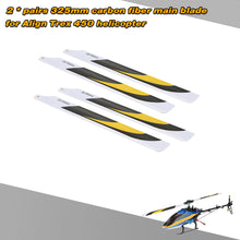 2 Pairs Carbon Fiber 325mm Lightweight Main Blades for Align Trex Electric 450 RC Helicopter 325 Quadcopter Airplane TIML66 TIML66