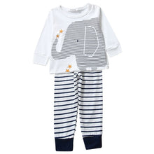 2 Pieces Toddler Kids Baby Boys Clothes Sets Cotton Long Sleeve Tops + Stripe Pants Trousers Outfit Children Clothing Set 0-4Y TIML66