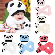 Knitted Baby Hat Warm Cotton Toddler Children Beanie and Scarf Set Lovely Panda Hats Baby Caps Kids Hat Cap TIML66 TIML66