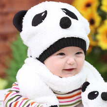 knitted baby hat warm cotton children beanie and scarf set lovely panda hats baby caps kids hat cap TIML66