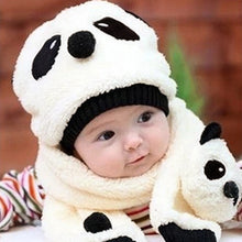 knitted baby hat warm cotton children beanie and scarf set lovely panda hats baby caps kids hat cap TIML66