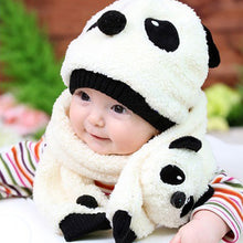Knitted Baby Hat Warm Cotton Toddler Children Beanie and Scarf Set Lovely Panda Hats Baby Caps Kids Hat Cap TIML66 TIML66