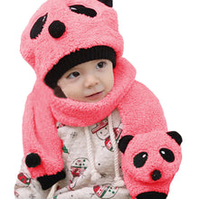 knitted baby hat warm cotton children beanie and scarf set lovely panda hats baby caps kids hat cap TIML66