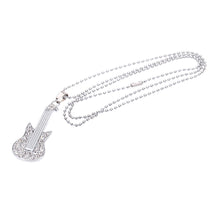 Retro Punk Necklace Rhinestone Guitar Pendant Necklace Chain for Man Womem Vintage Jewelry TIML66 TIML66