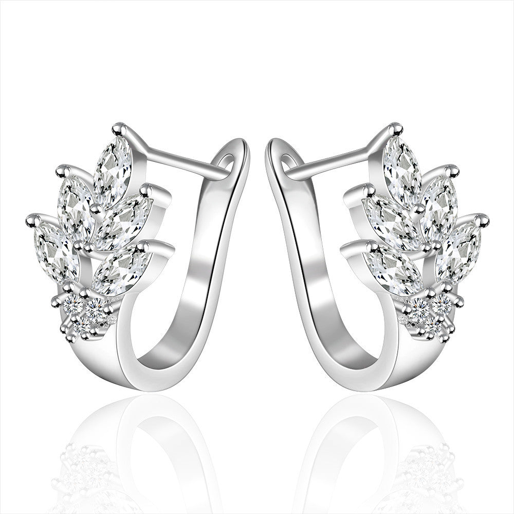 beauty leaf shape earrings ear rings crystal stud rhinestone earring wedding party jewelry TIML66