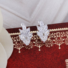 beauty leaf shape earrings ear rings crystal stud rhinestone earring wedding party jewelry TIML66
