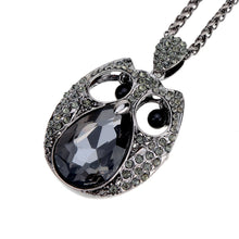 women rhinestone necklaces cool black owl pendant necklaces link chain necklace jewelry TIML66
