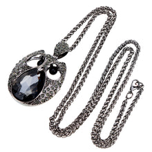 women rhinestone necklaces cool black owl pendant necklaces link chain necklace jewelry TIML66