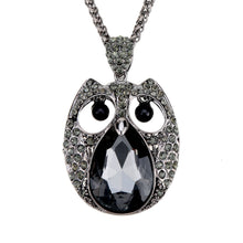 women rhinestone necklaces cool black owl pendant necklaces link chain necklace jewelry TIML66