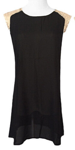 dress casual chiffon women dress sequin cap sleeves long dresses plus size vestidos woman dress solid TIML66