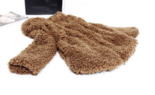 women fluffy shaggy coat curly faux fur round neck zipper super worthy warm outerwear TIML66