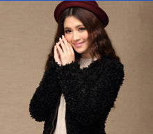 women fluffy shaggy coat curly faux fur round neck zipper super worthy warm outerwear TIML66