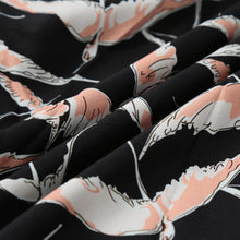 34 Sleeve V-neck Elegant Dress Women Print Elastic Waist Vintage Dress Women Casual Long Dress With Botton TIML66 TIML66