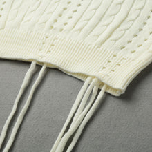 women long sleeve loose sweater v neck hollow out knitted pullover girl casual top knitwear beige TIML66