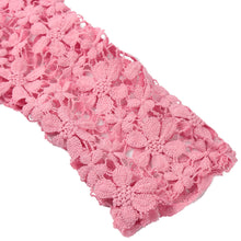 Women Knitting Sweater Hollow Out Lace Splicing Sleeve Maglioni O-Neck Pullover Tops Pink Chandail  TIML66 TIML66