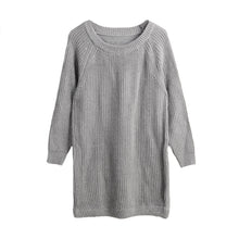 women knitted sweater solidcolor round neck long sleeves warm pullover women tops blusas TIML66