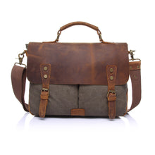 Men Retro Canvas Crossbody Bag Leather Cover Buckle Designer Handbags Casual Messenger Bag Shoulder Bags TIML66 TIML66