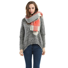 women square scarf faux cashmere pashmina contrast plaids tassels ladies scarves vintage shawl TIML66