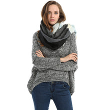 women square scarf faux cashmere pashmina contrast plaids tassels ladies scarves vintage shawl TIML66