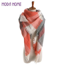 women square scarf faux cashmere pashmina contrast plaids tassels ladies scarves vintage shawl TIML66