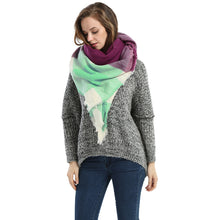 women square scarf faux cashmere pashmina contrast plaids tassels ladies scarves vintage shawl TIML66
